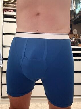 Jockey Blue Long Boxer Briefs with White Waistband